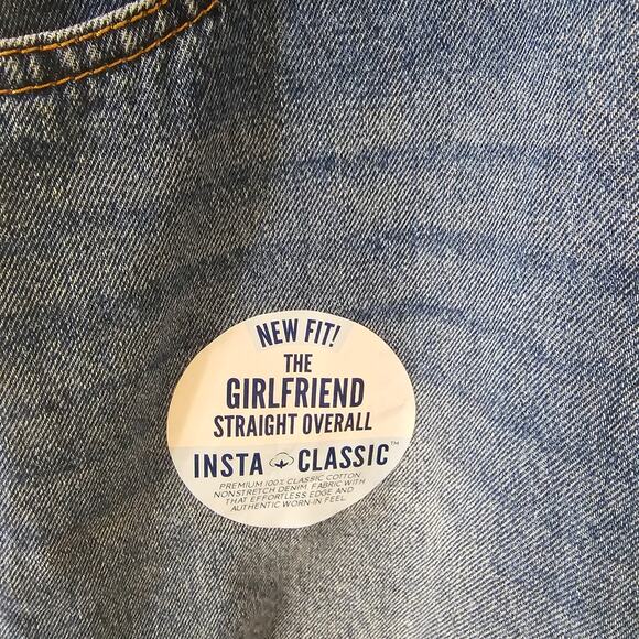 NWT Wallflower Girlfriend Straight Distressed Overalls Denim Jeans Size M Medium - Picture 5 of 11